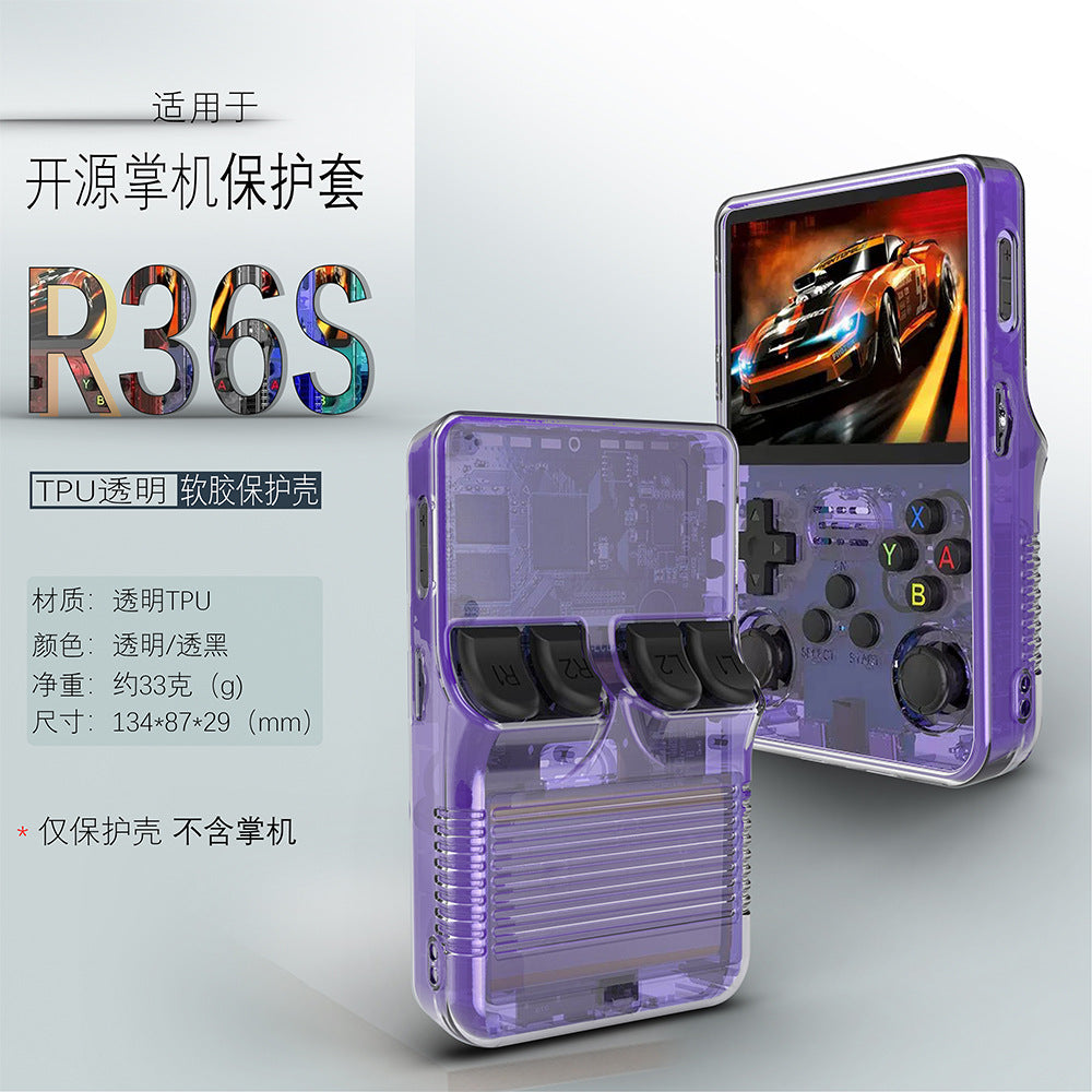 Suitable For R36s New Open Source Handheld Protective Cover Portable Game Accessories Storage Transparent Shell R36S Integrated